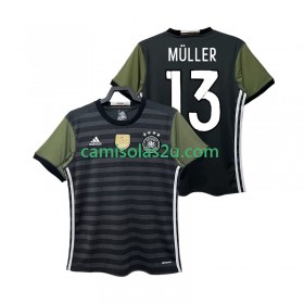 Camisolas de futebol Alemanha MULLER 13 2016 Retro Equipamento Alternativa Manga Curta